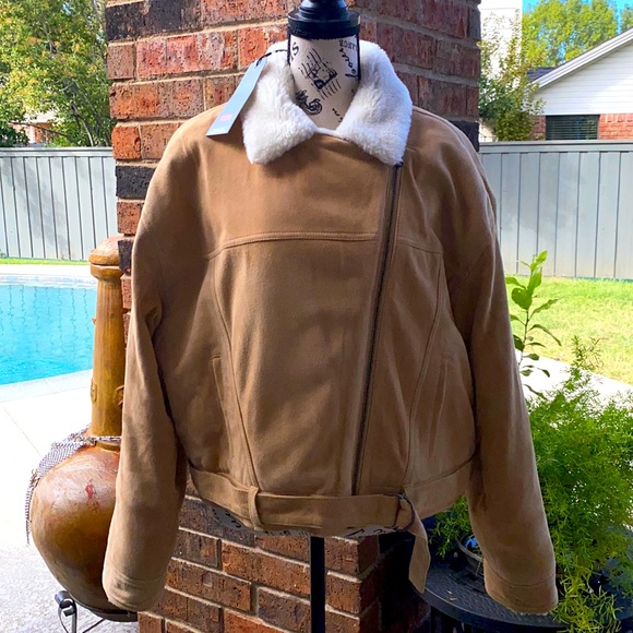 Levi’s Cocoon Bomber Trucker Jacket in goat suede w/soft Sherpa lining. - Picture 4 of 15